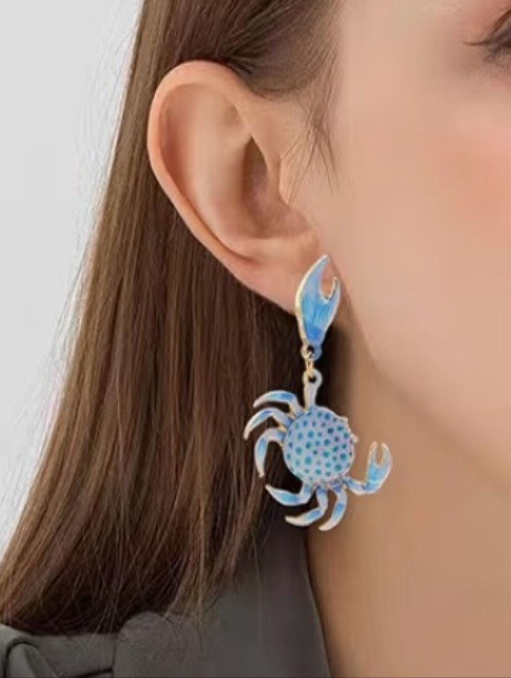 NWT Ocean Blud Enamel Crab Earrings